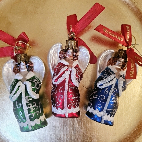 Waterford Holiday Heirloom 2007 Blown Glass" Praying Angel"  Ornament Set - Picture 1 of 6